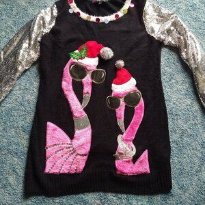 Pink Flamingo Ugly Christmas Sweater